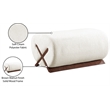 Meridian Furniture Akira Cream Upholstered Ottoman