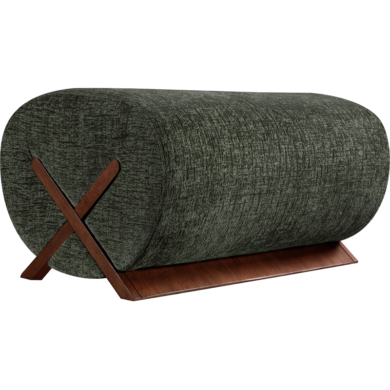 Meridian Furniture Akira Green Upholstered Ottoman