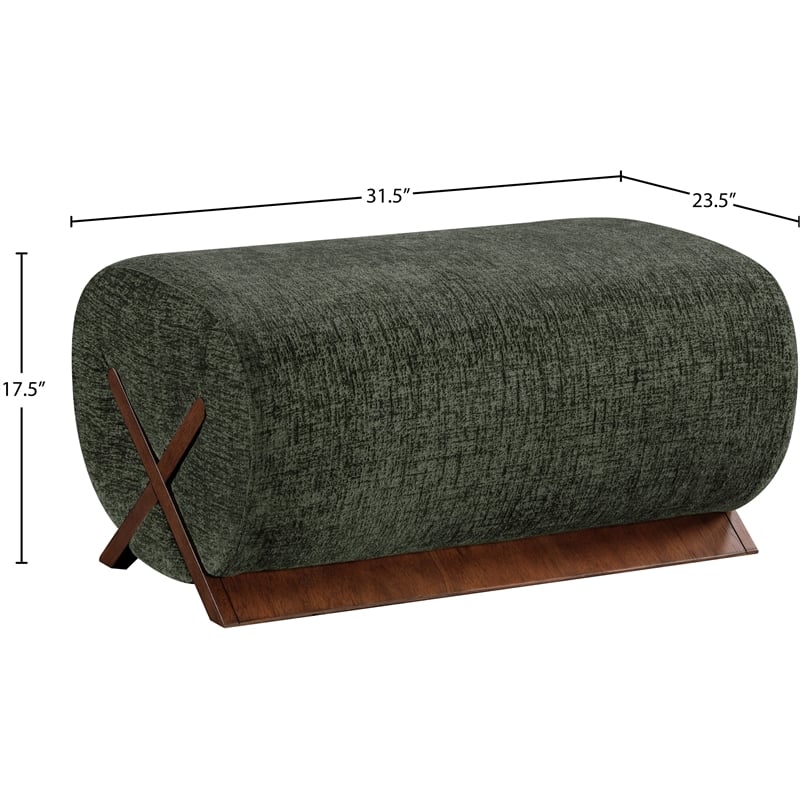 Meridian Furniture Akira Green Upholstered Ottoman