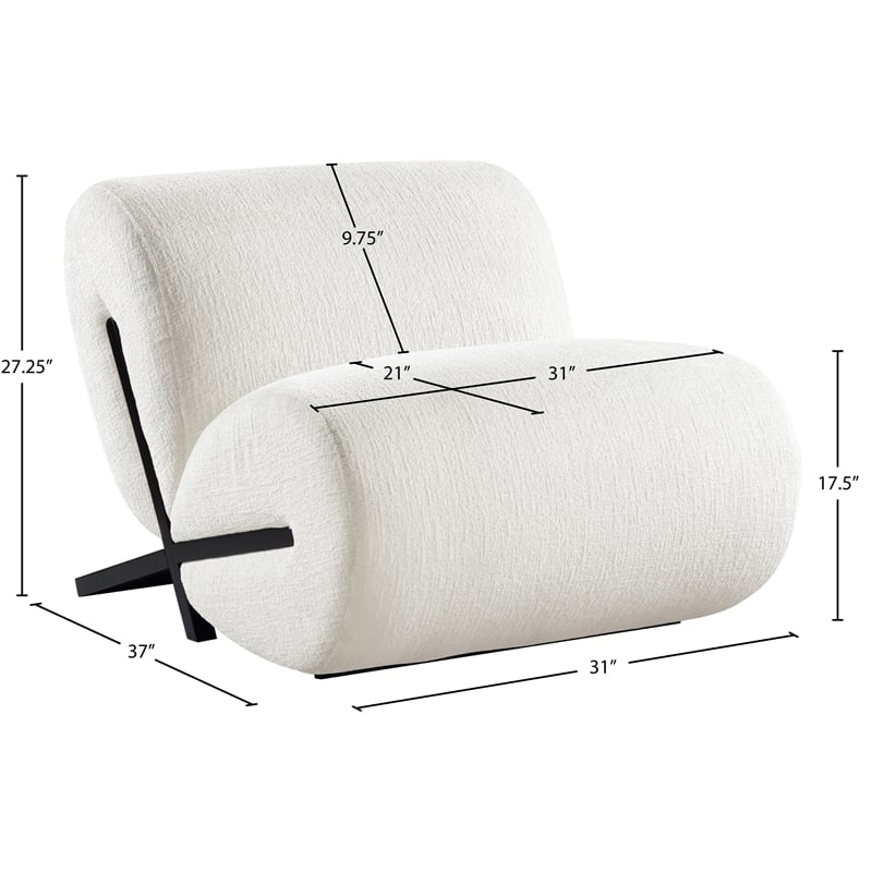 Meridian Furniture Akira Cream Upholstered Accent Chair