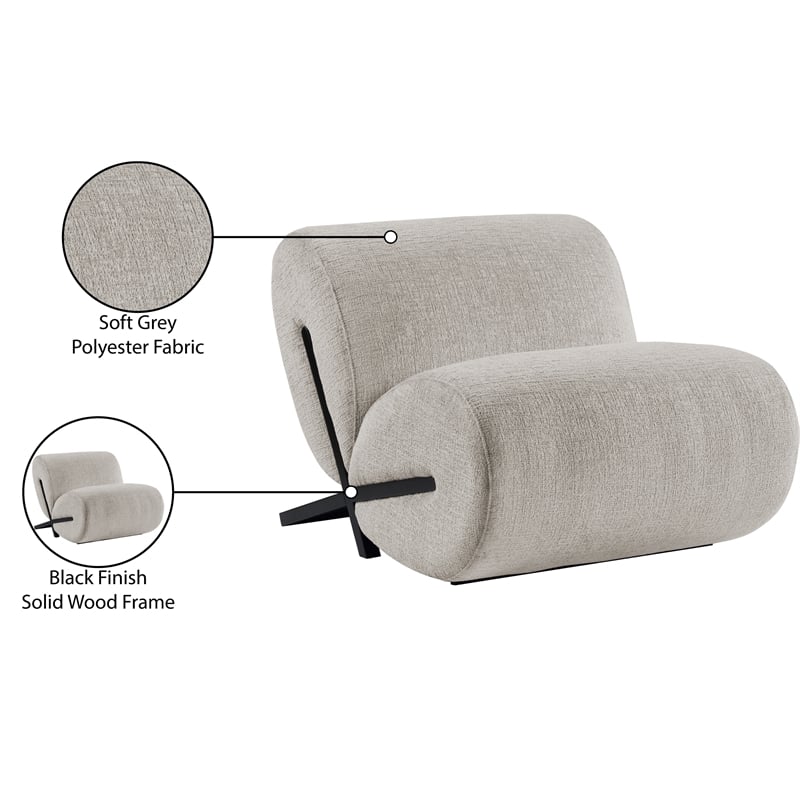 Meridian Furniture Akira Grey Upholstered Accent Chair