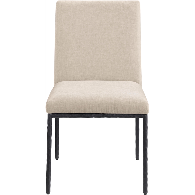 Meridian Furniture Reeves Beige Chenille Fabric Dining Side Chair (Set of 2)