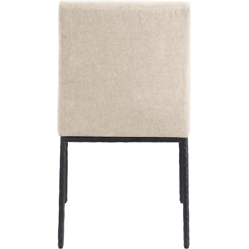 Meridian Furniture Reeves Beige Chenille Fabric Dining Side Chair (Set of 2)