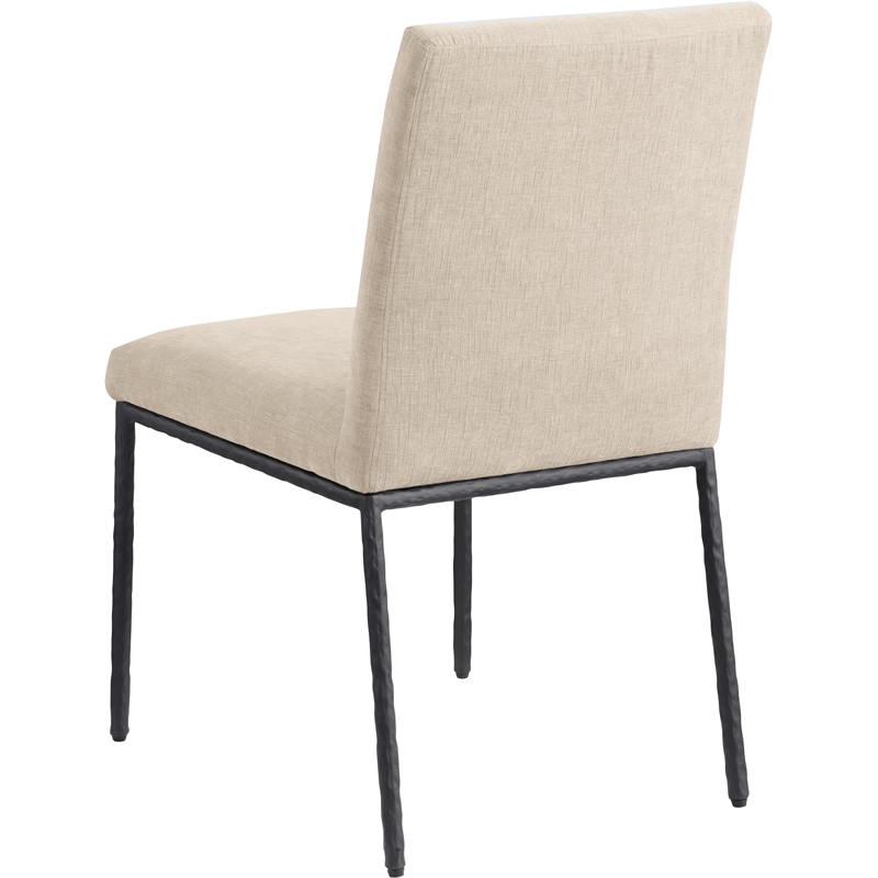 Meridian Furniture Reeves Beige Chenille Fabric Dining Side Chair (Set of 2)