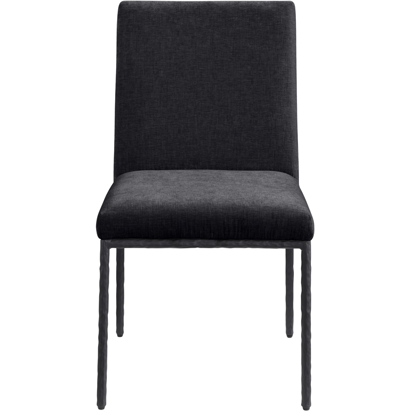 Meridian Furniture Reeves Black Chenille Fabric Dining Side Chair (Set of 2)
