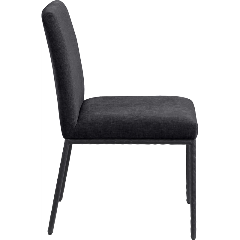 Meridian Furniture Reeves Black Chenille Fabric Dining Side Chair (Set of 2)