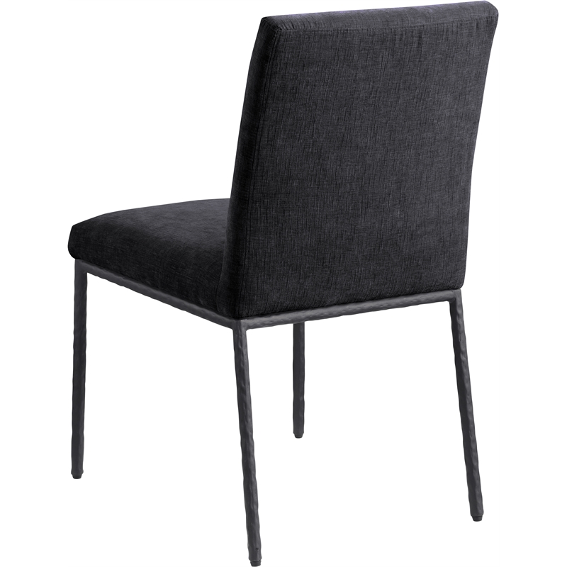 Meridian Furniture Reeves Black Chenille Fabric Dining Side Chair (Set of 2)