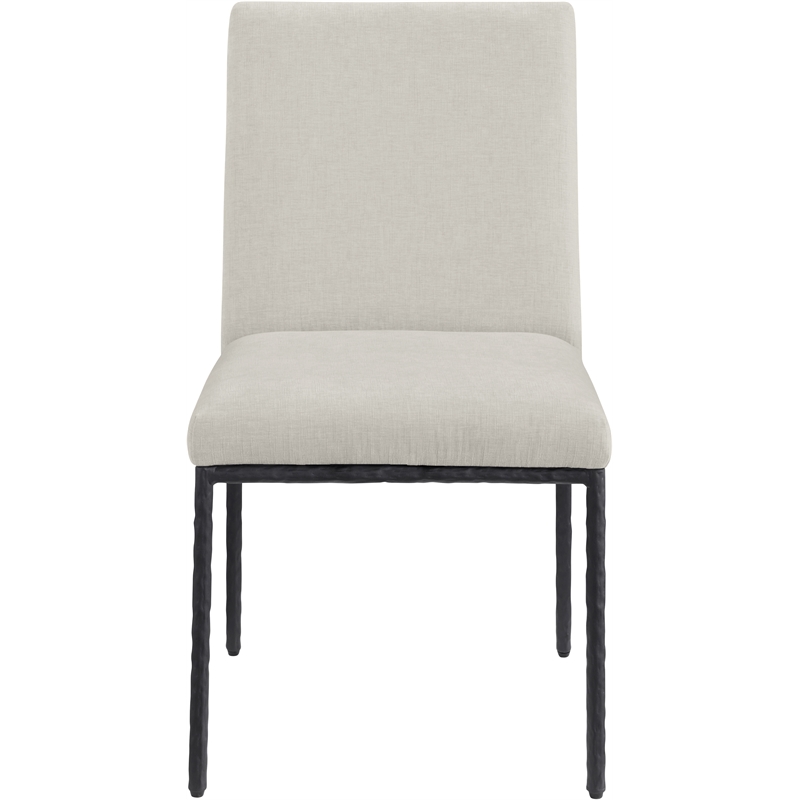 Meridian Furniture Reeves Cream Chenille Fabric Dining Side Chair (Set of 2)