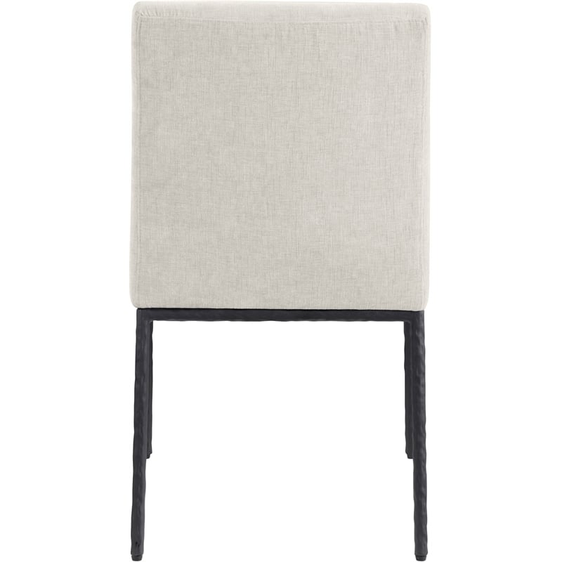 Meridian Furniture Reeves Cream Chenille Fabric Dining Side Chair (Set of 2)