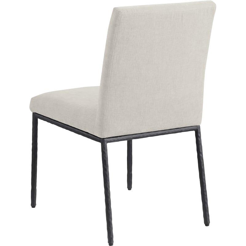 Meridian Furniture Reeves Cream Chenille Fabric Dining Side Chair (Set of 2)