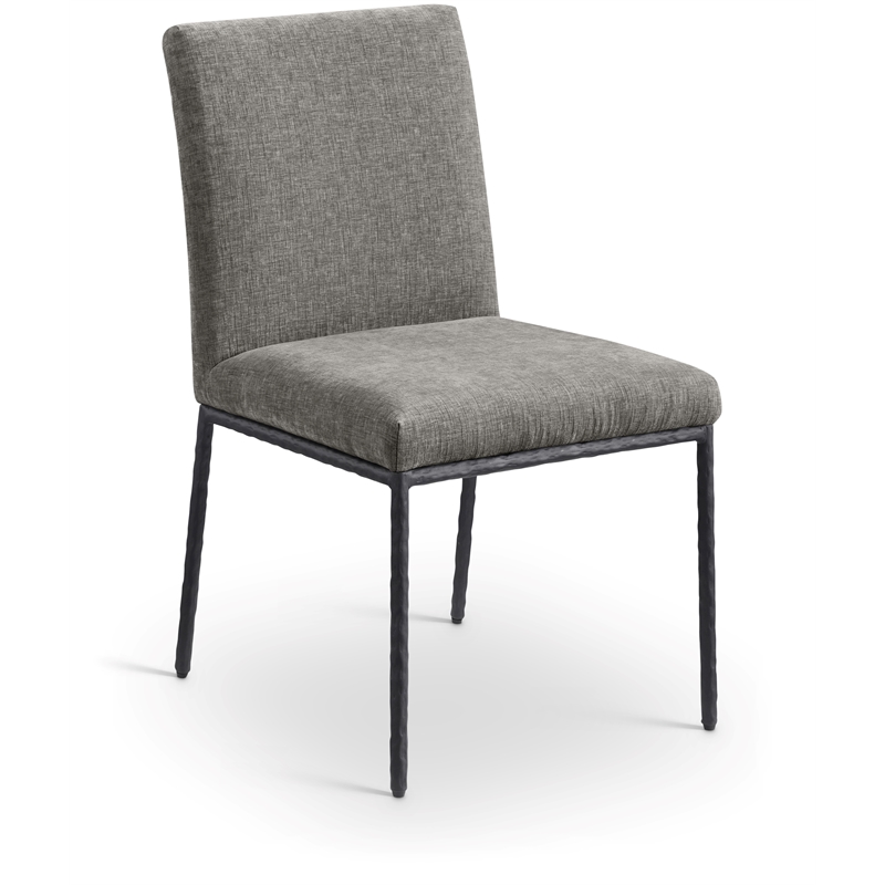 Meridian Furniture Reeves Grey Chenille Fabric Dining Side Chair (Set of 2)
