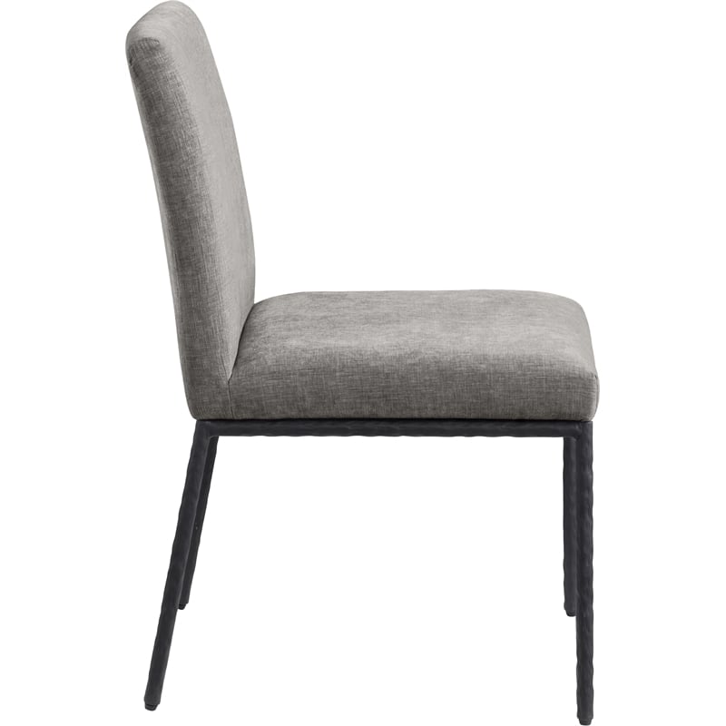 Meridian Furniture Reeves Grey Chenille Fabric Dining Side Chair (Set of 2)