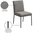 Meridian Furniture Reeves Grey Chenille Fabric Dining Side Chair (Set of 2)