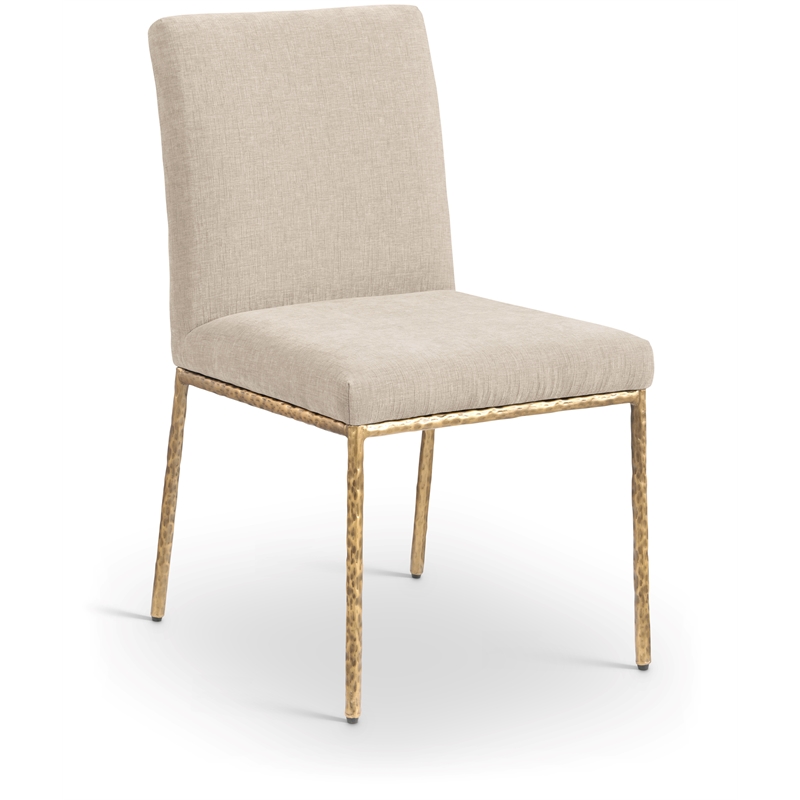 Meridian Furniture Reeves Beige Chenille Fabric Dining Side Chair (Set of 2)