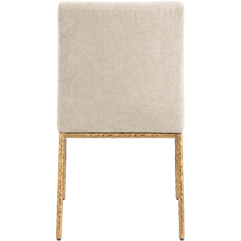 Meridian Furniture Reeves Beige Chenille Fabric Dining Side Chair (Set of 2)