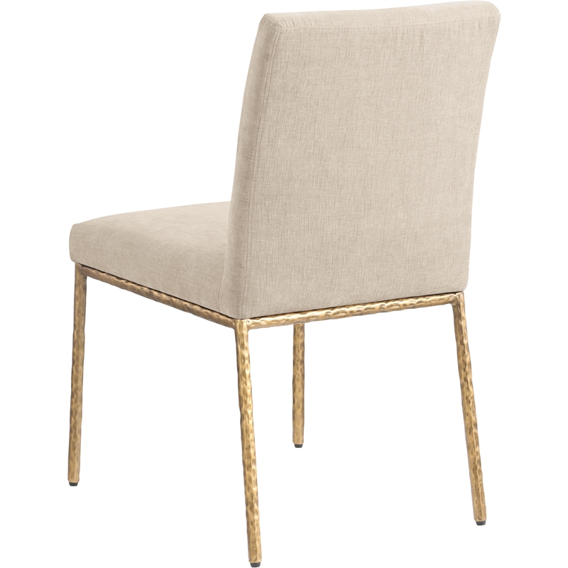 Meridian Furniture Reeves Beige Chenille Fabric Dining Side Chair (Set of 2)