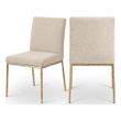 Meridian Furniture Reeves Beige Chenille Fabric Dining Side Chair (Set of 2)