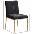 Meridian Furniture Reeves Black Chenille Fabric Dining Side Chair (Set of 2)