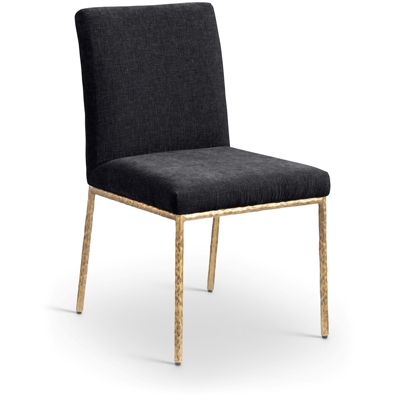 Meridian Furniture Reeves Black Chenille Fabric Dining Side Chair (Set of 2)