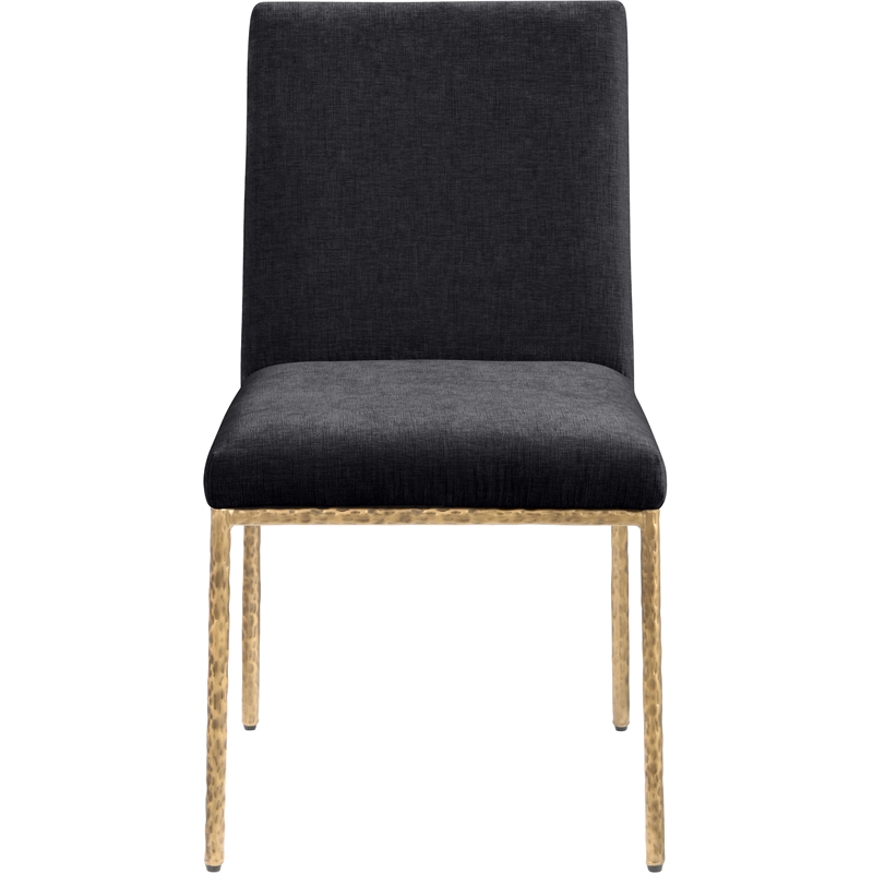 Meridian Furniture Reeves Black Chenille Fabric Dining Side Chair (Set of 2)