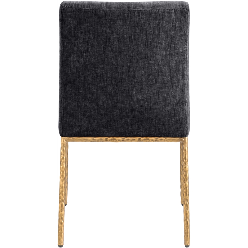 Meridian Furniture Reeves Black Chenille Fabric Dining Side Chair (Set of 2)