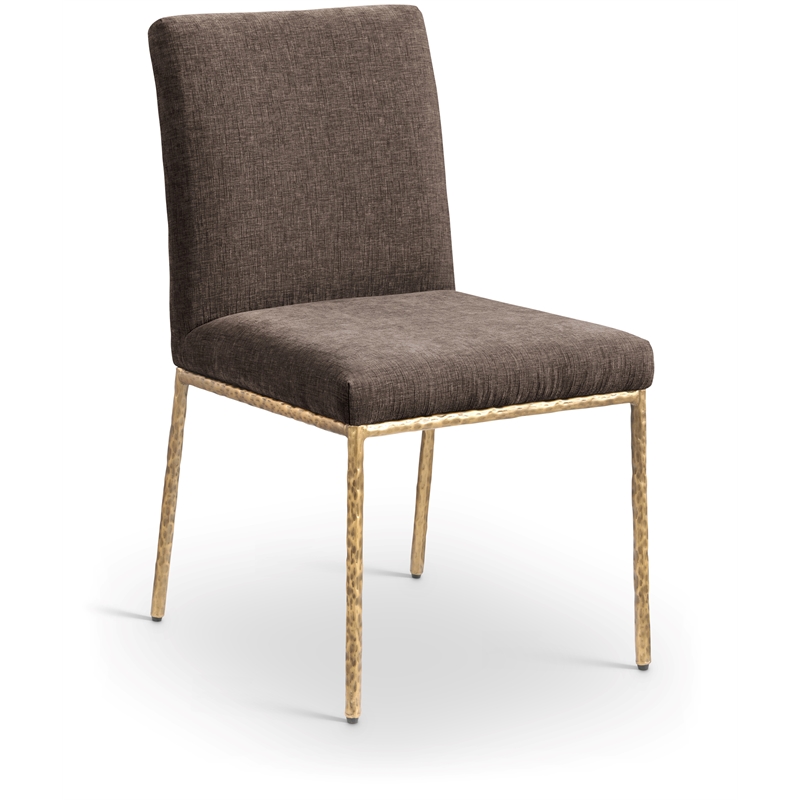 Meridian Furniture Reeves Brown Chenille Fabric Dining Side Chair (Set of 2)