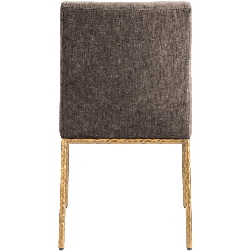 Meridian Furniture Reeves Brown Chenille Fabric Dining Side Chair (Set of 2)