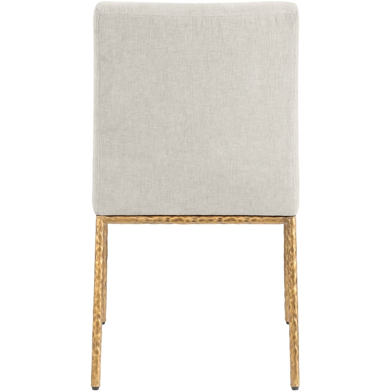 Meridian Furniture Reeves Cream Chenille Fabric Dining Side Chair (Set of 2)