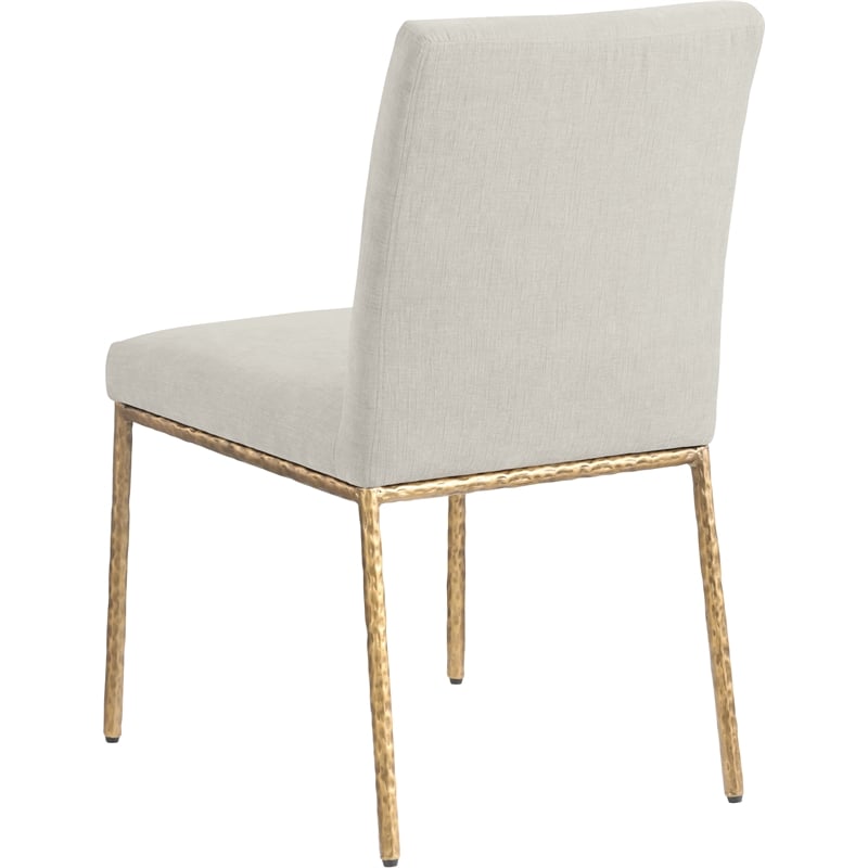 Meridian Furniture Reeves Cream Chenille Fabric Dining Side Chair (Set of 2)