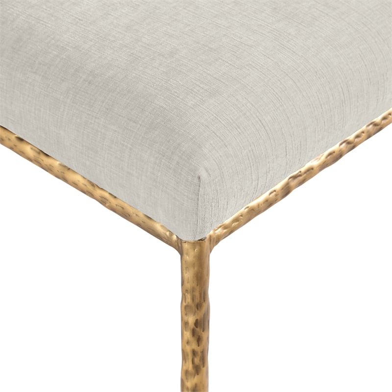 Meridian Furniture Reeves Cream Chenille Fabric Dining Side Chair (Set of 2)