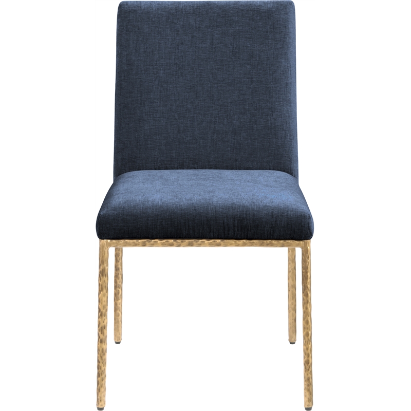 Meridian Furniture Reeves Navy Chenille Fabric Dining Side Chair (Set of 2)