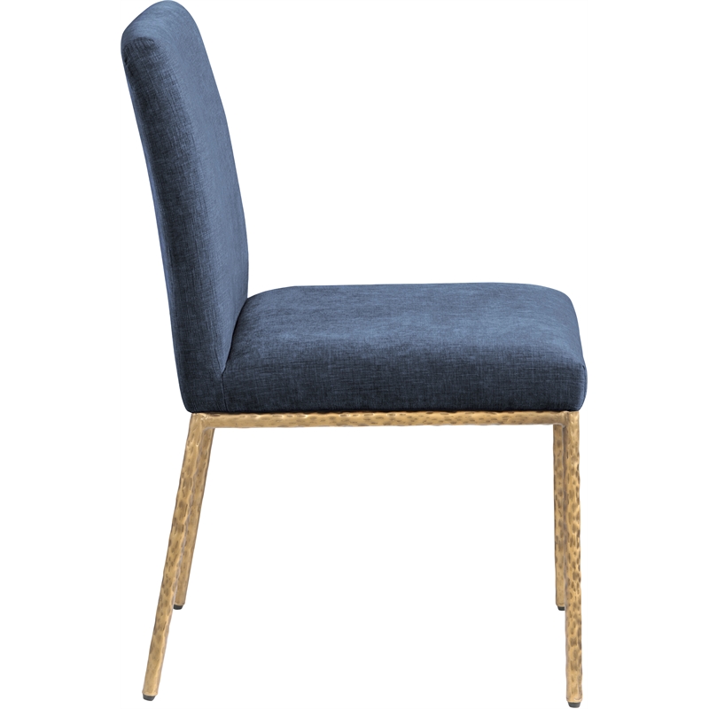 Meridian Furniture Reeves Navy Chenille Fabric Dining Side Chair (Set of 2)