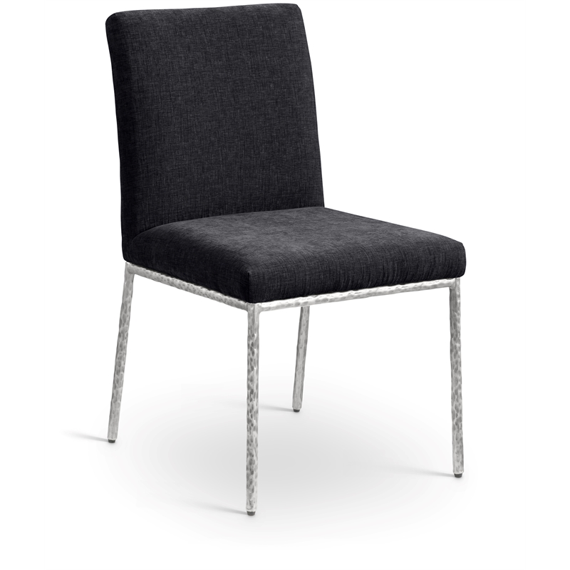 Meridian Furniture Reeves Black Chenille Fabric Dining Side Chair (Set of 2)