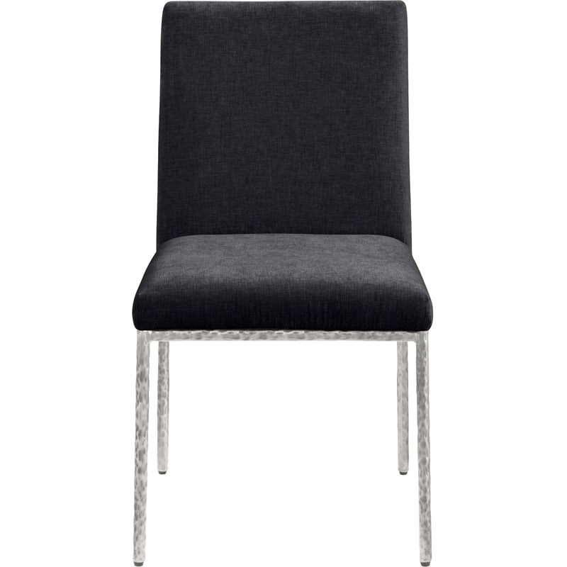 Meridian Furniture Reeves Black Chenille Fabric Dining Side Chair (Set of 2)
