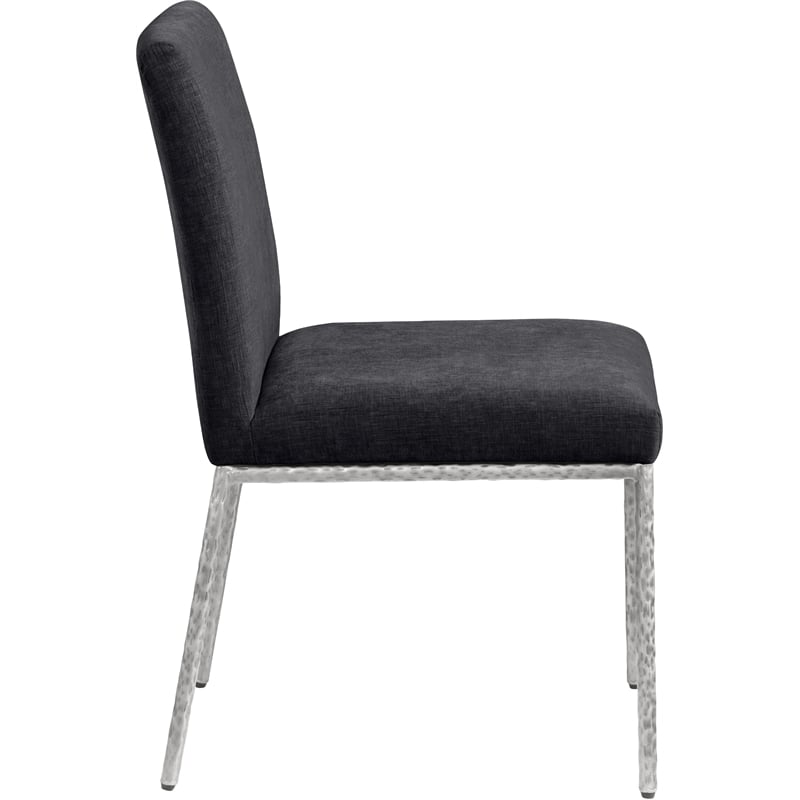 Meridian Furniture Reeves Black Chenille Fabric Dining Side Chair (Set of 2)