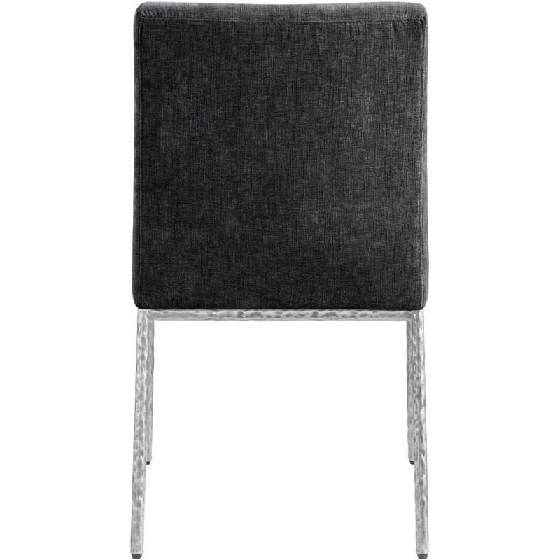 Meridian Furniture Reeves Black Chenille Fabric Dining Side Chair (Set of 2)