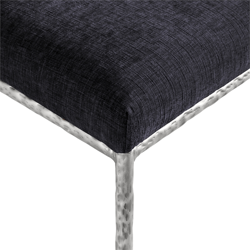 Meridian Furniture Reeves Black Chenille Fabric Dining Side Chair (Set of 2)