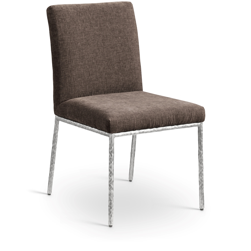 Meridian Furniture Reeves Brown Chenille Fabric Dining Side Chair (Set of 2)