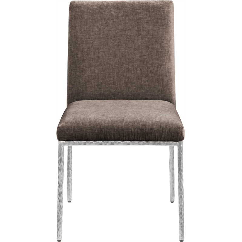 Meridian Furniture Reeves Brown Chenille Fabric Dining Side Chair (Set of 2)