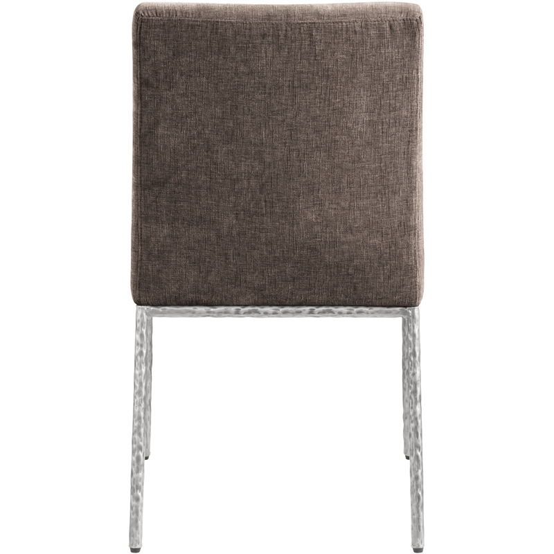 Meridian Furniture Reeves Brown Chenille Fabric Dining Side Chair (Set of 2)