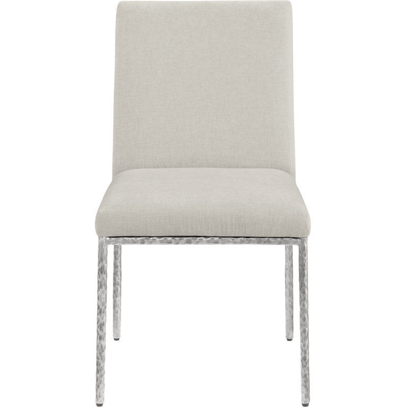 Meridian Furniture Reeves Cream Chenille Fabric Dining Side Chair (Set of 2)