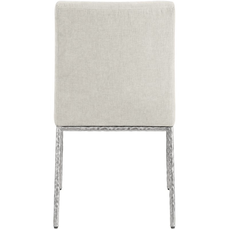 Meridian Furniture Reeves Cream Chenille Fabric Dining Side Chair (Set of 2)