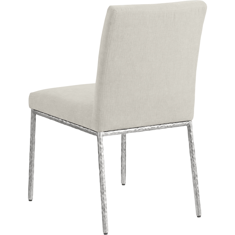 Meridian Furniture Reeves Cream Chenille Fabric Dining Side Chair (Set of 2)