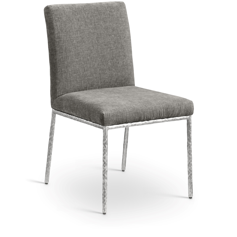 Meridian Furniture Reeves Grey Chenille Fabric Dining Side Chair (Set of 2)