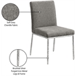 Meridian Furniture Reeves Grey Chenille Fabric Dining Side Chair (Set of 2)