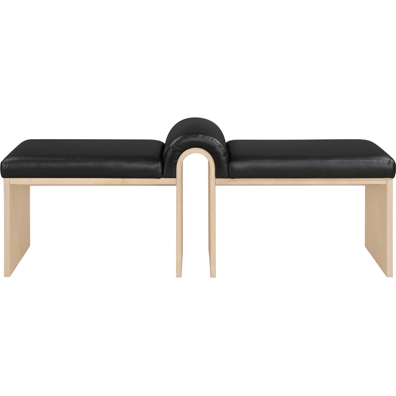Meridian Furniture Delphine Black Vegan Leather Bench