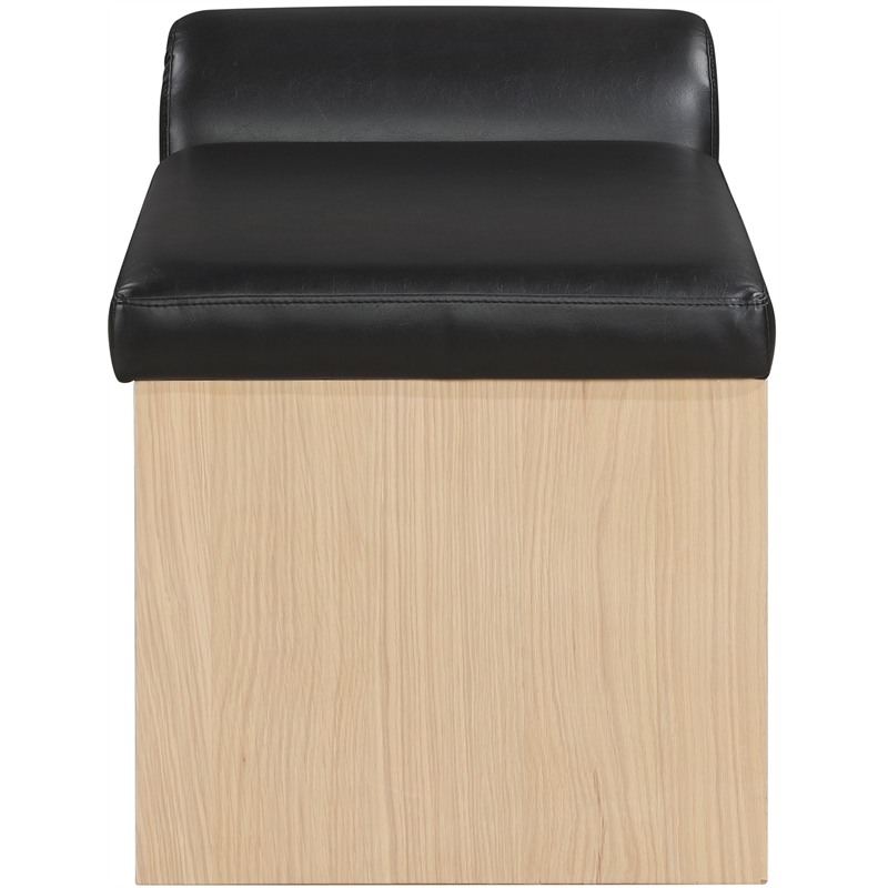 Meridian Furniture Delphine Black Vegan Leather Bench