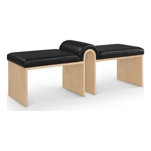 Meridian Furniture Delphine Black Vegan Leather Bench