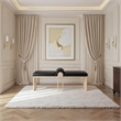 Meridian Furniture Delphine Black Vegan Leather Bench