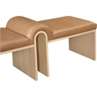 Meridian Furniture Delphine Cognac Vegan Leather Bench